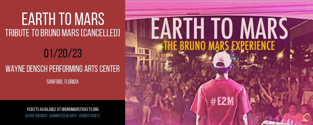 Earth to Mars - Tribute to Bruno Mars [CANCELLED] at Bruno Mars Concert Tickets